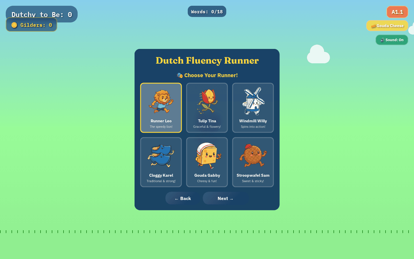 Fluency Runner — Dutch endless runner